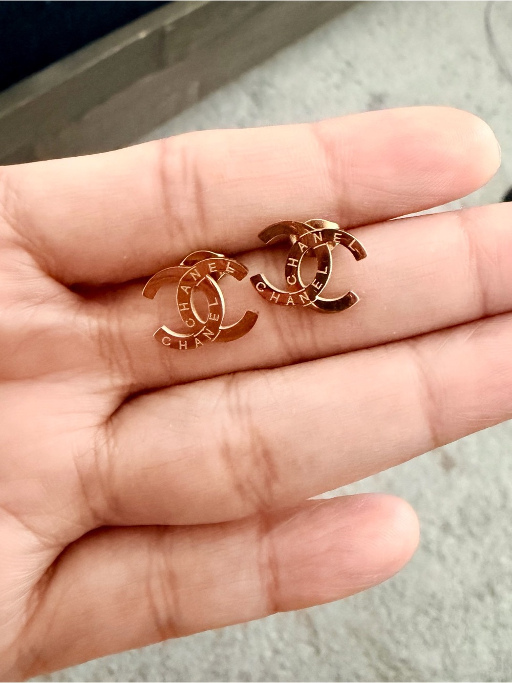 Gold Double C Logo Stud Earrings - Classic Women Jewelry
